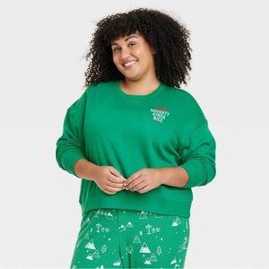 NEW! Women's Kinda Naughty Kinda Nice Green Sweatshirt, Sizes 1X and 2X.